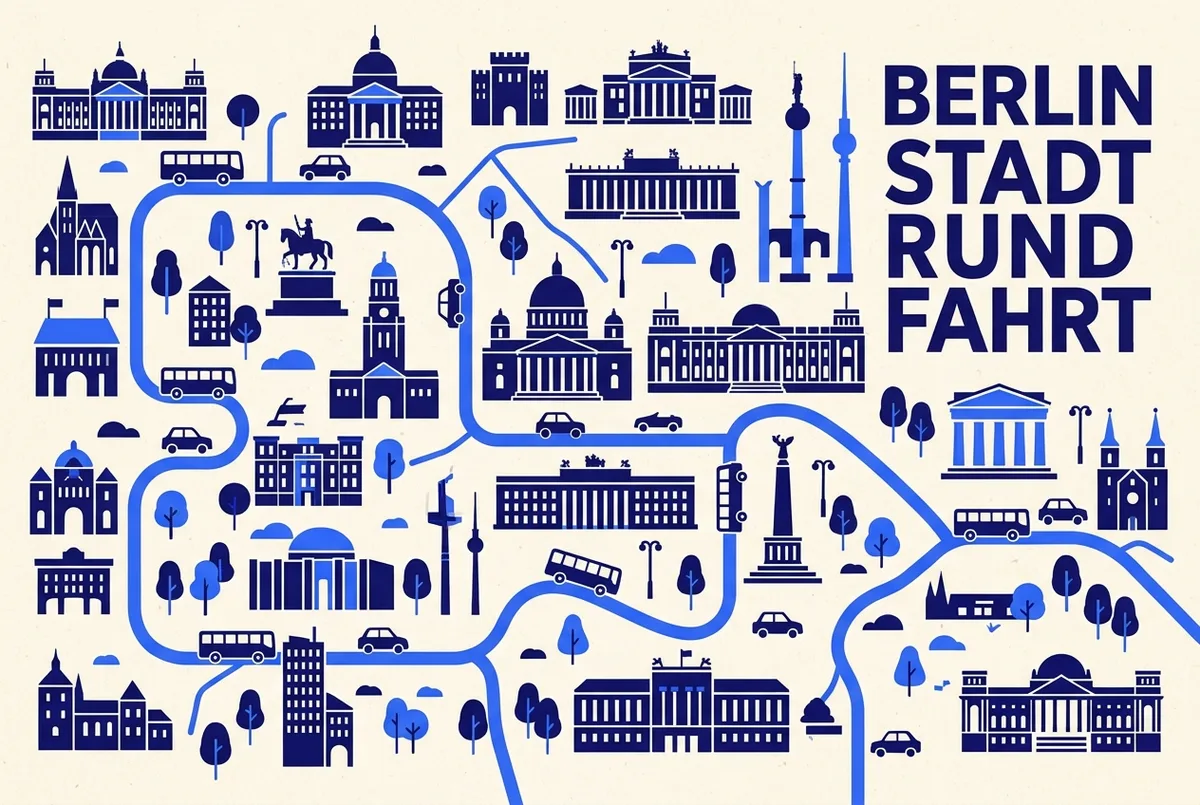 illustrated map of Berlin highlights for Hop-On Hop-Off Berlin: Geeignet für Familien mit Kindern & Senioren?, berlin stadtrundfahrt mit kindern