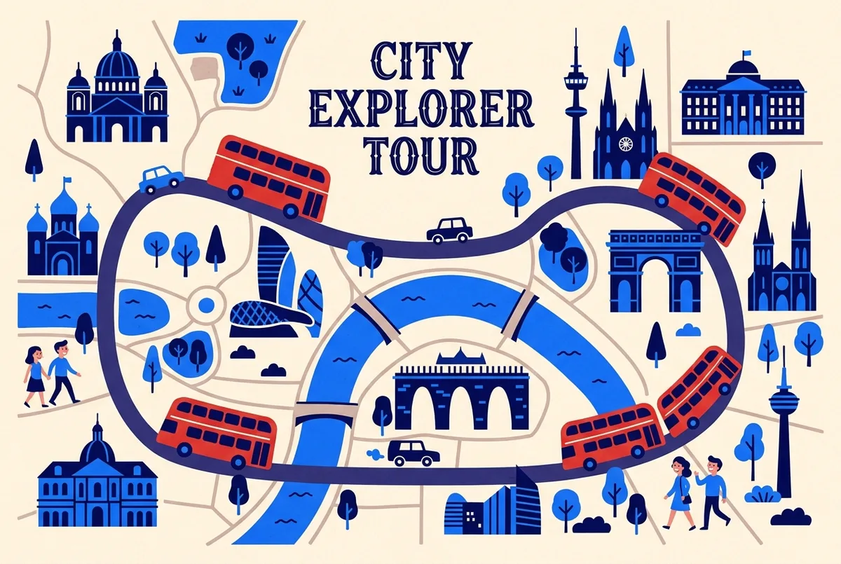 illustrated map of Berlin highlights for berlin hop on hop off, berlin hop on hop off price