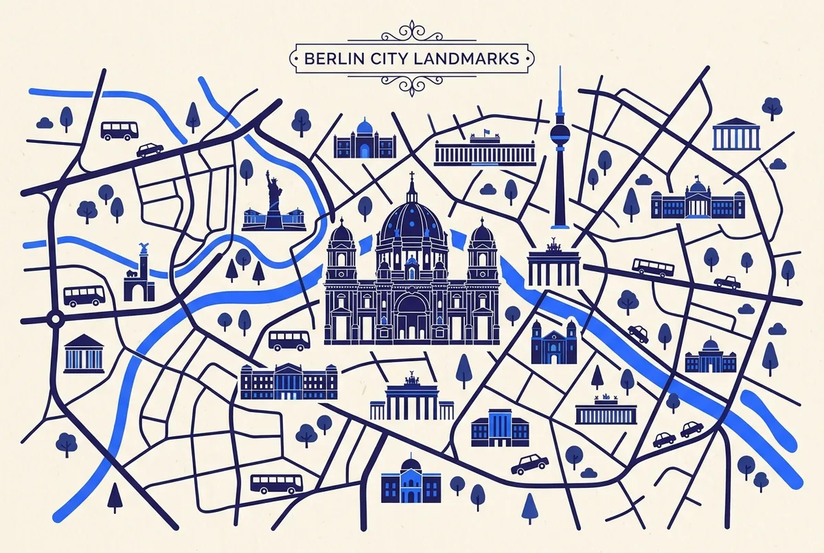 illustrated map of Berlin highlights for Katedra Berlińska (Berliner Dom): wstęp i zwiedzanie, katedra berlin wstęp