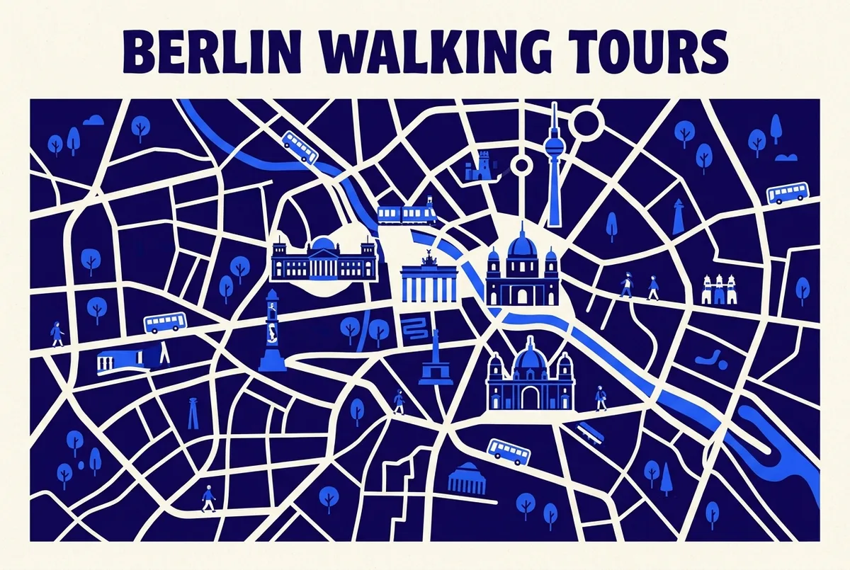 illustrated map of Berlin highlights for Visita Guiada a Berlín: Com Triar Guia, Idioma i Format, visita guiada berlin